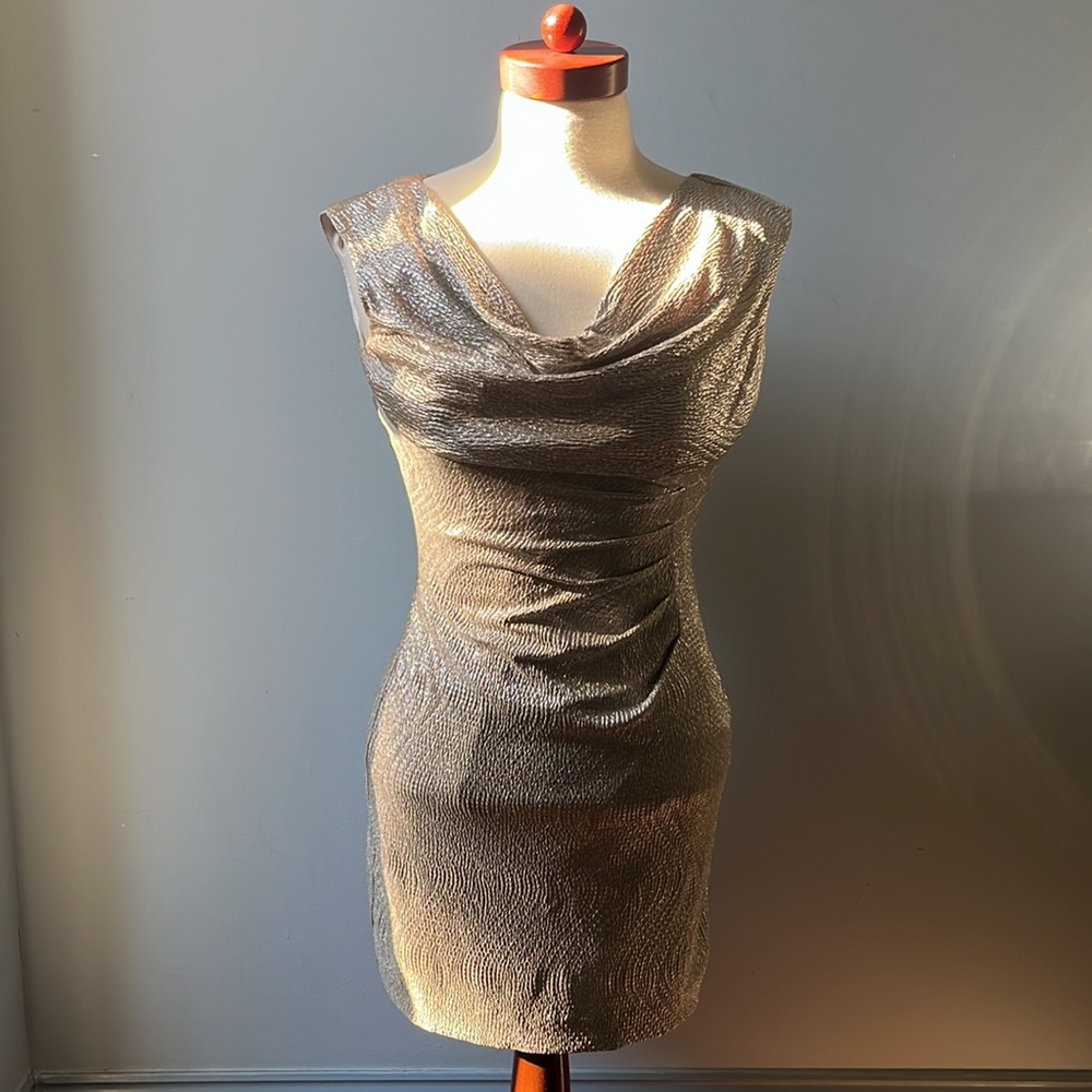 RL dress in chardonnay color